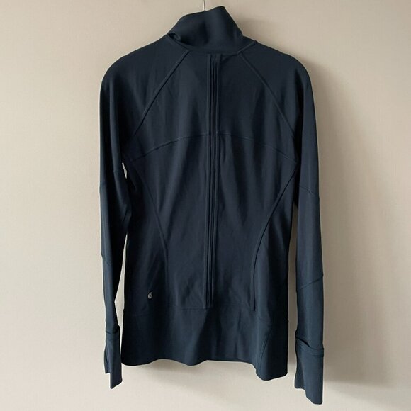 Lululemon Contour Zip Up Mock Neck Activewear Jacket Nocturnal Teal Blue 6 - Picture 3 of 9